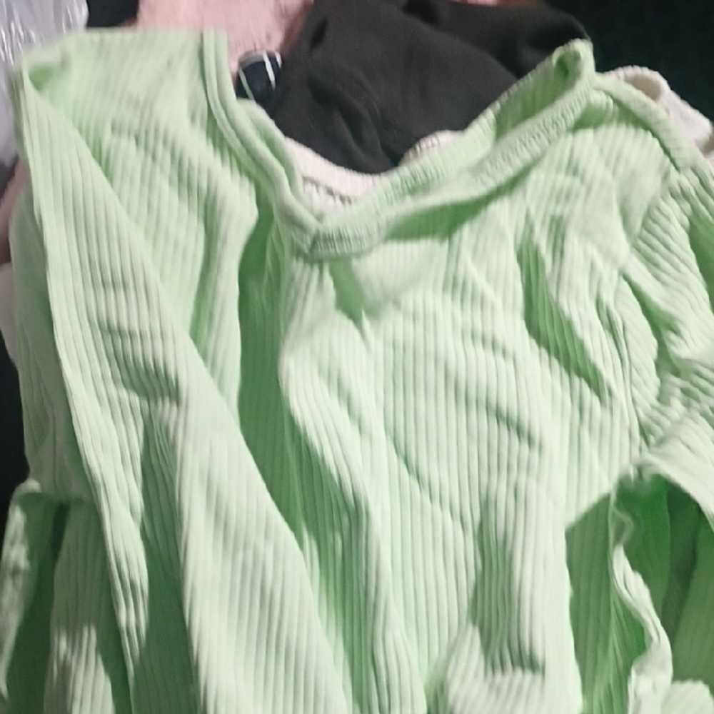 Light Green Ribbed Kids Top